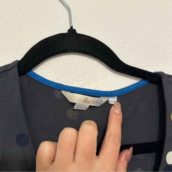 Boden Marion Polka Dot Jersey Dress 3/4 Sleeves V Neck Size 6 Regular - Picture 9 of 11